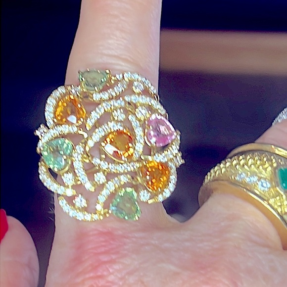 Emeralds sapphire and diamonds - Picture 4 of 9